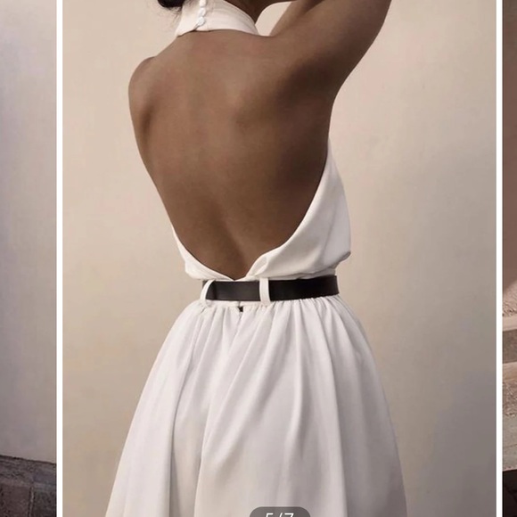 Criss Cross Halter Backless Jumpsuit Without Belt - Picture 4 of 4